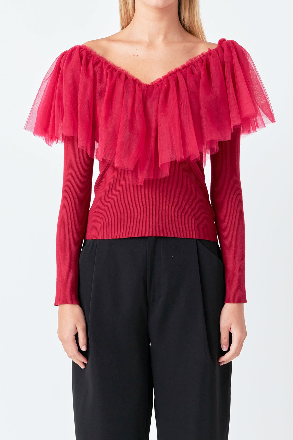 ENDLESS ROSE - Tulle Ruffle Top - TOPS available at Objectrare