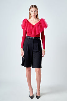 ENDLESS ROSE - Tulle Ruffle Top - TOPS available at Objectrare