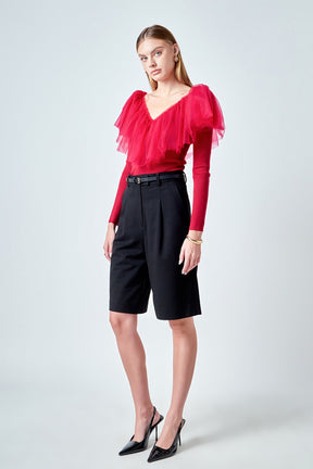 ENDLESS ROSE - Tulle Ruffle Top - TOPS available at Objectrare