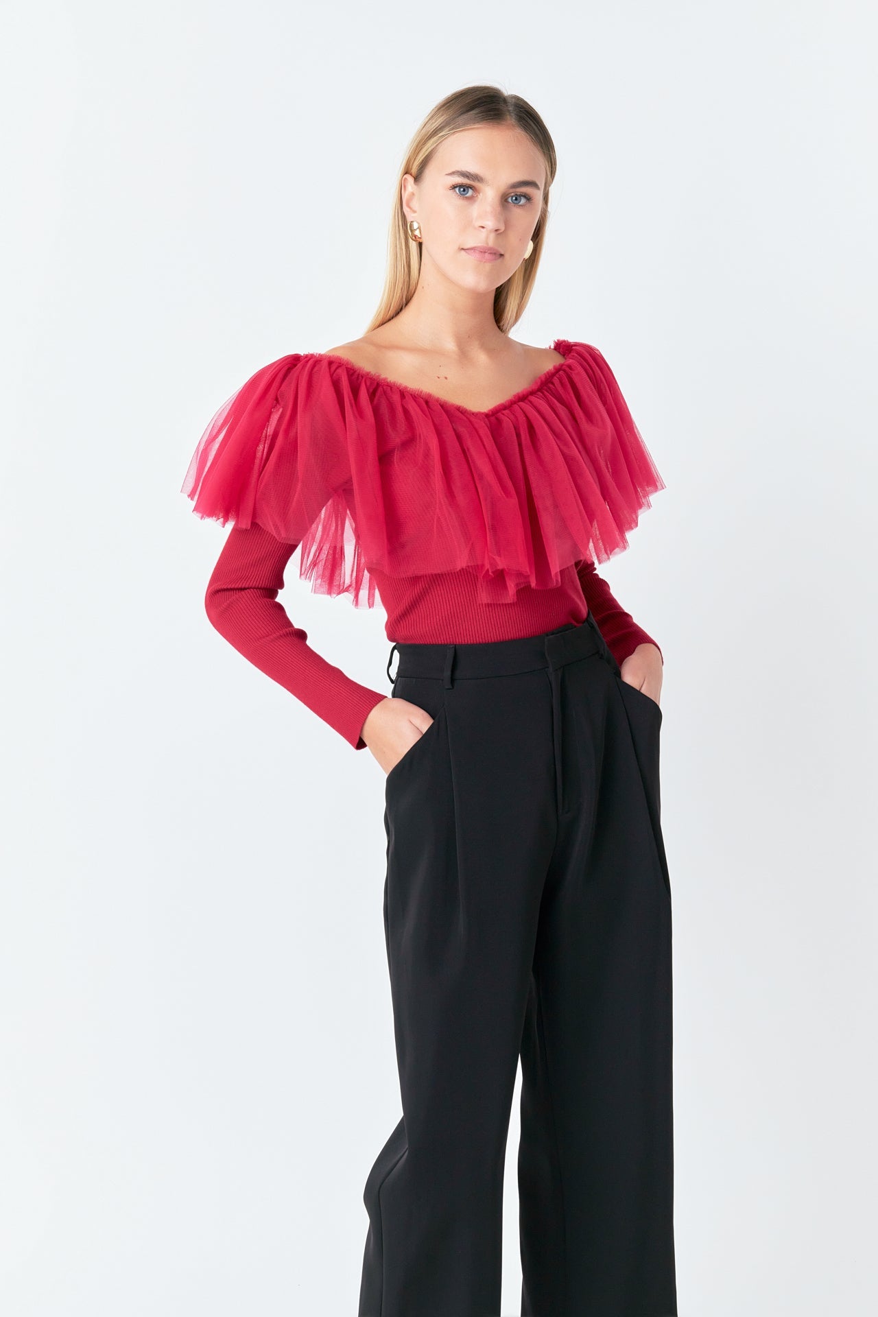 ENDLESS ROSE - Tulle Ruffle Top - TOPS available at Objectrare