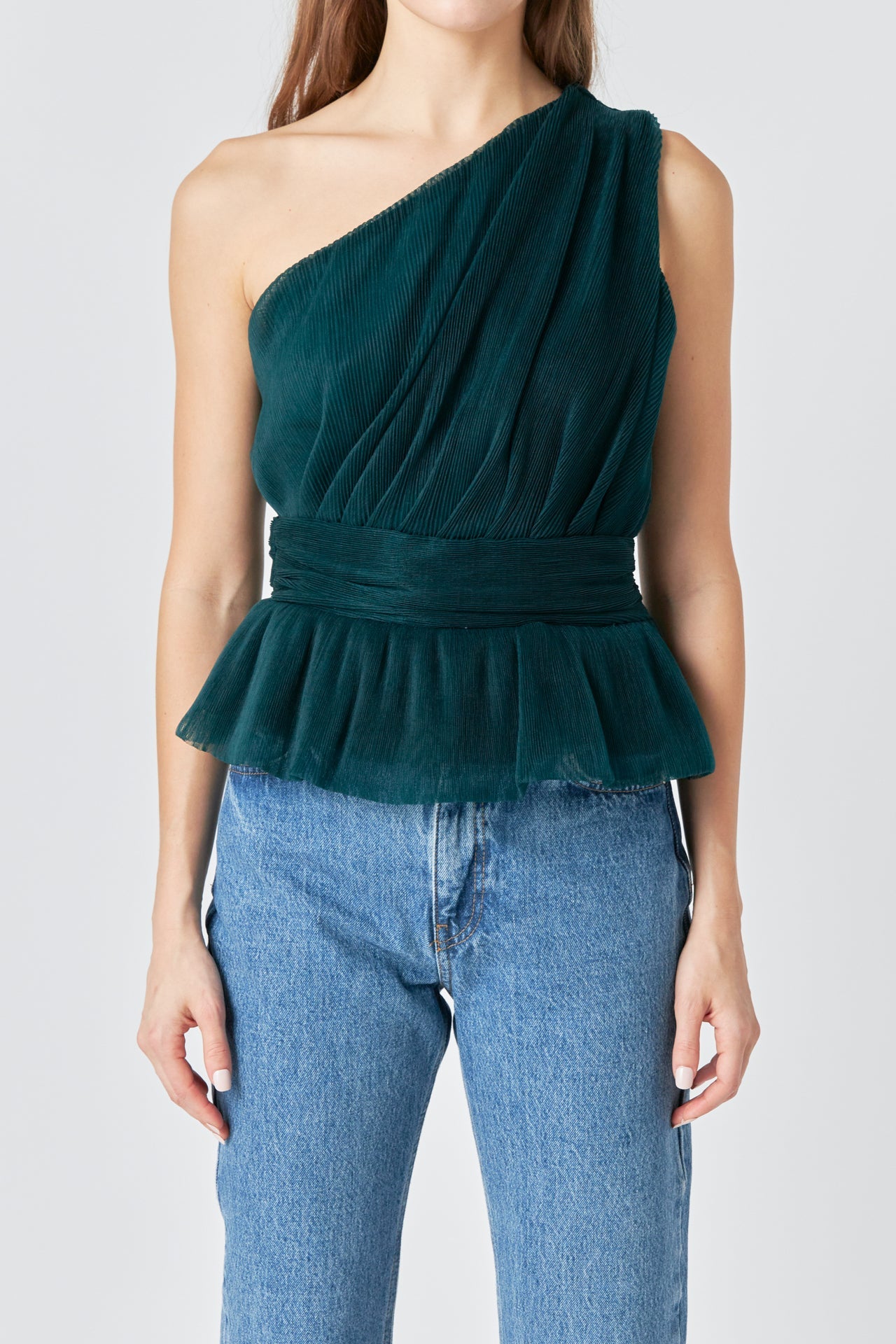 ENDLESS ROSE - Tulle One Shoulder Top - TOPS available at Objectrare