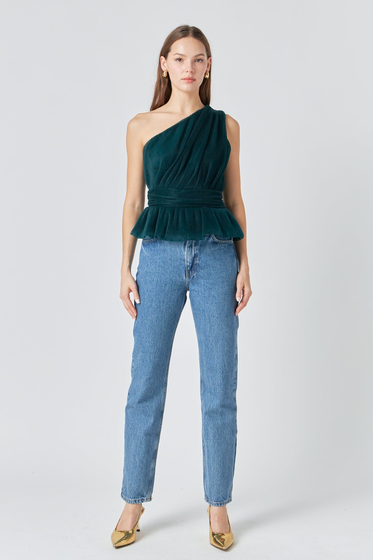 ENDLESS ROSE - Tulle One Shoulder Top - TOPS available at Objectrare