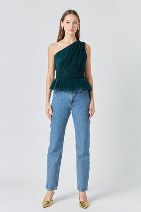 ENDLESS ROSE - Tulle One Shoulder Top - TOPS available at Objectrare