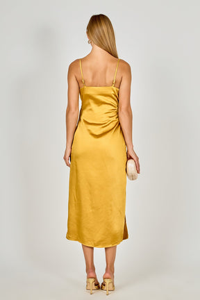 ENDLESS ROSE - Satin Wrap Midi Dress - DRESSES available at Objectrare