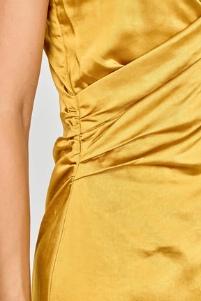 ENDLESS ROSE - Satin Wrap Midi Dress - DRESSES available at Objectrare