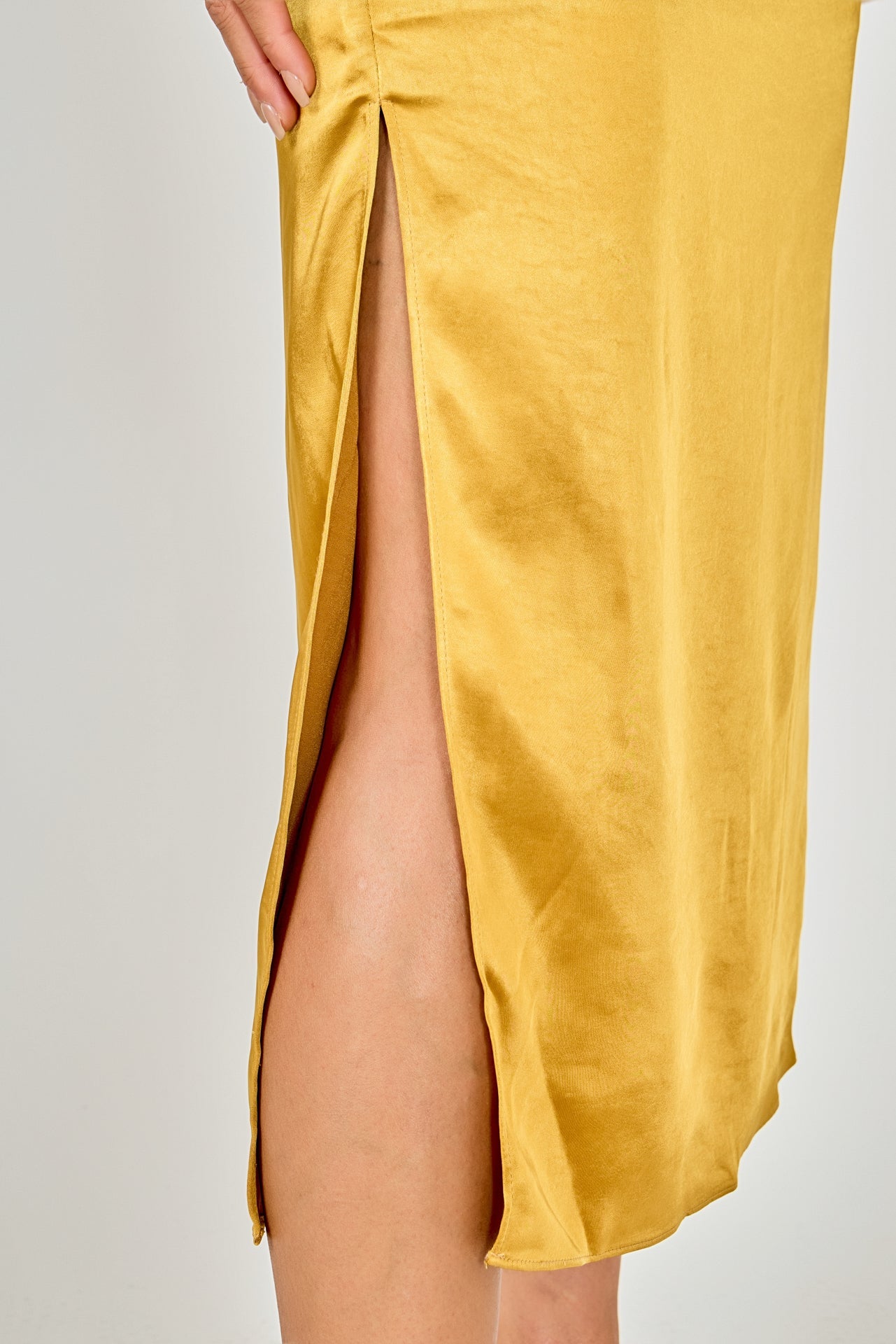 ENDLESS ROSE - Satin Wrap Midi Dress - DRESSES available at Objectrare