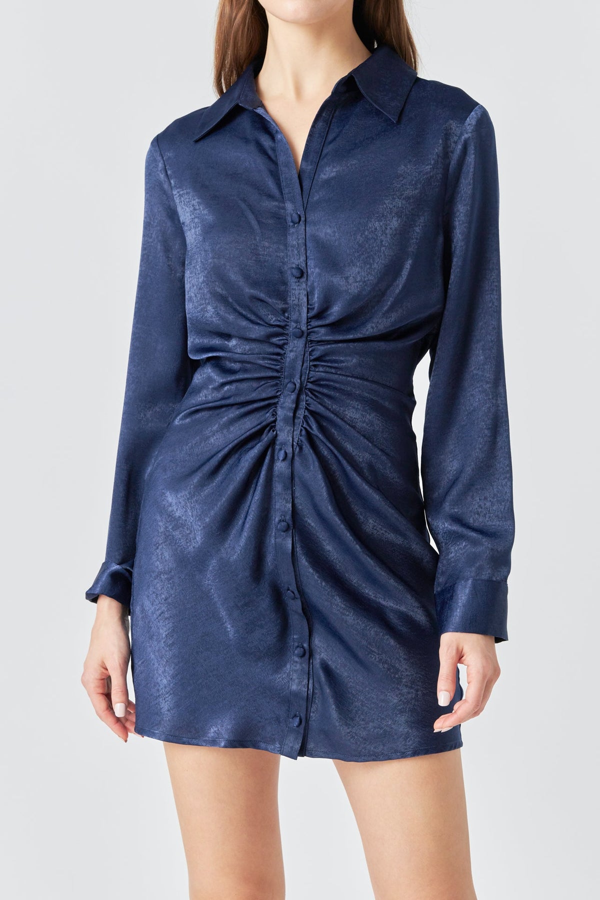 ENDLESS ROSE - Satin Front Cinched Mini Dress - DRESSES available at Objectrare