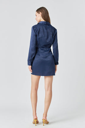 ENDLESS ROSE - Satin Front Cinched Mini Dress - DRESSES available at Objectrare
