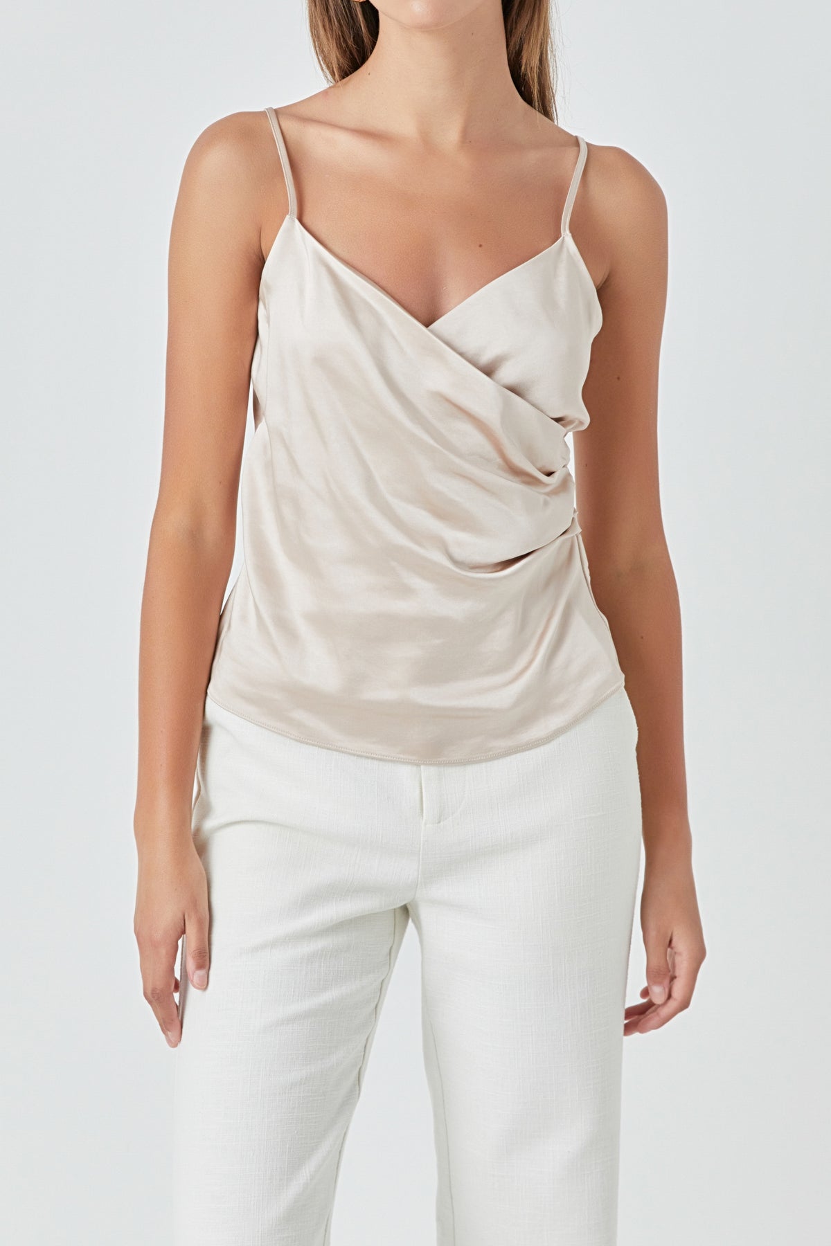 ENDLESS ROSE - Wrap Over Satin Camisole - CAMI TOPS & TANK available at Objectrare