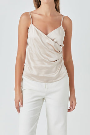 ENDLESS ROSE - Wrap Over Satin Camisole - CAMI TOPS & TANK available at Objectrare