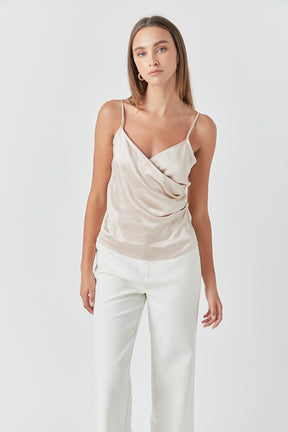ENDLESS ROSE - Wrap Over Satin Camisole - CAMI TOPS & TANK available at Objectrare