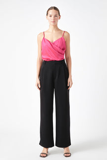 ENDLESS ROSE - Wrap Over Satin Camisole - CAMI TOPS & TANK available at Objectrare