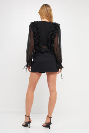 ENDLESS ROSE - Multi Ruffled Long Sleeve Blouse - SHIRTS & BLOUSES available at Objectrare