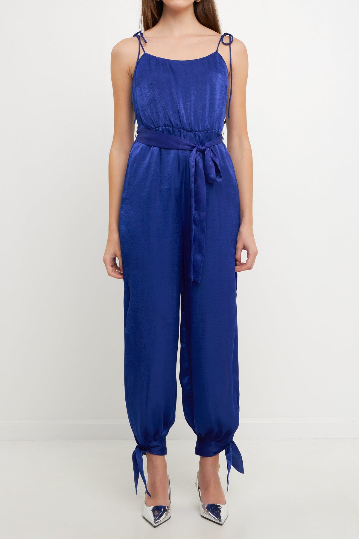 ENDLESS ROSE - Endless Rose - Side Bow Tie Slit Jumpsuit - JUMPSUITS available at Objectrare