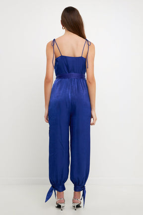 ENDLESS ROSE - Endless Rose - Side Bow Tie Slit Jumpsuit - JUMPSUITS available at Objectrare