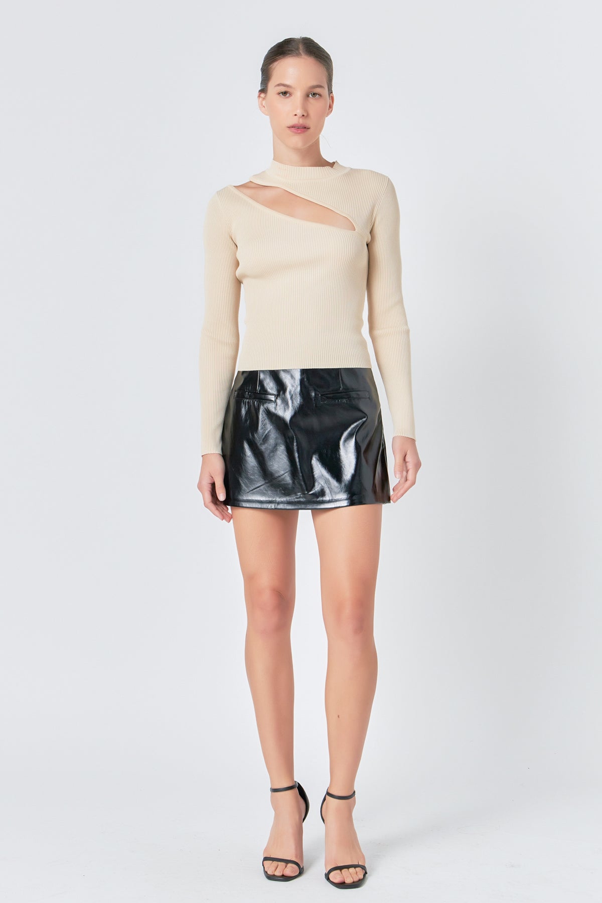 ENDLESS ROSE - Faux Leather Skort - SKIRTS available at Objectrare