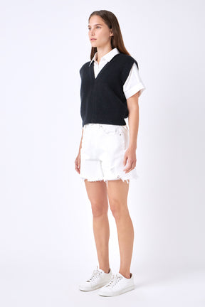 ENGLISH FACTORY - Knit Sweater Vest - SWEATERS & KNITS available at Objectrare