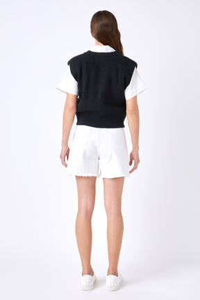 ENGLISH FACTORY - Knit Sweater Vest - SWEATERS & KNITS available at Objectrare