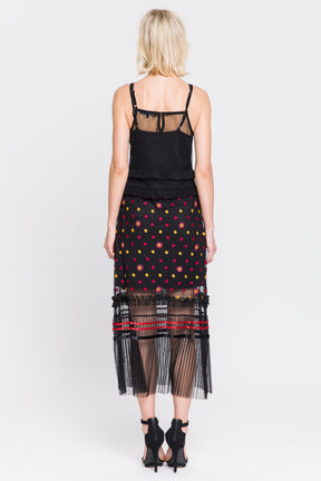 Flower Embroidered Mesh Dress