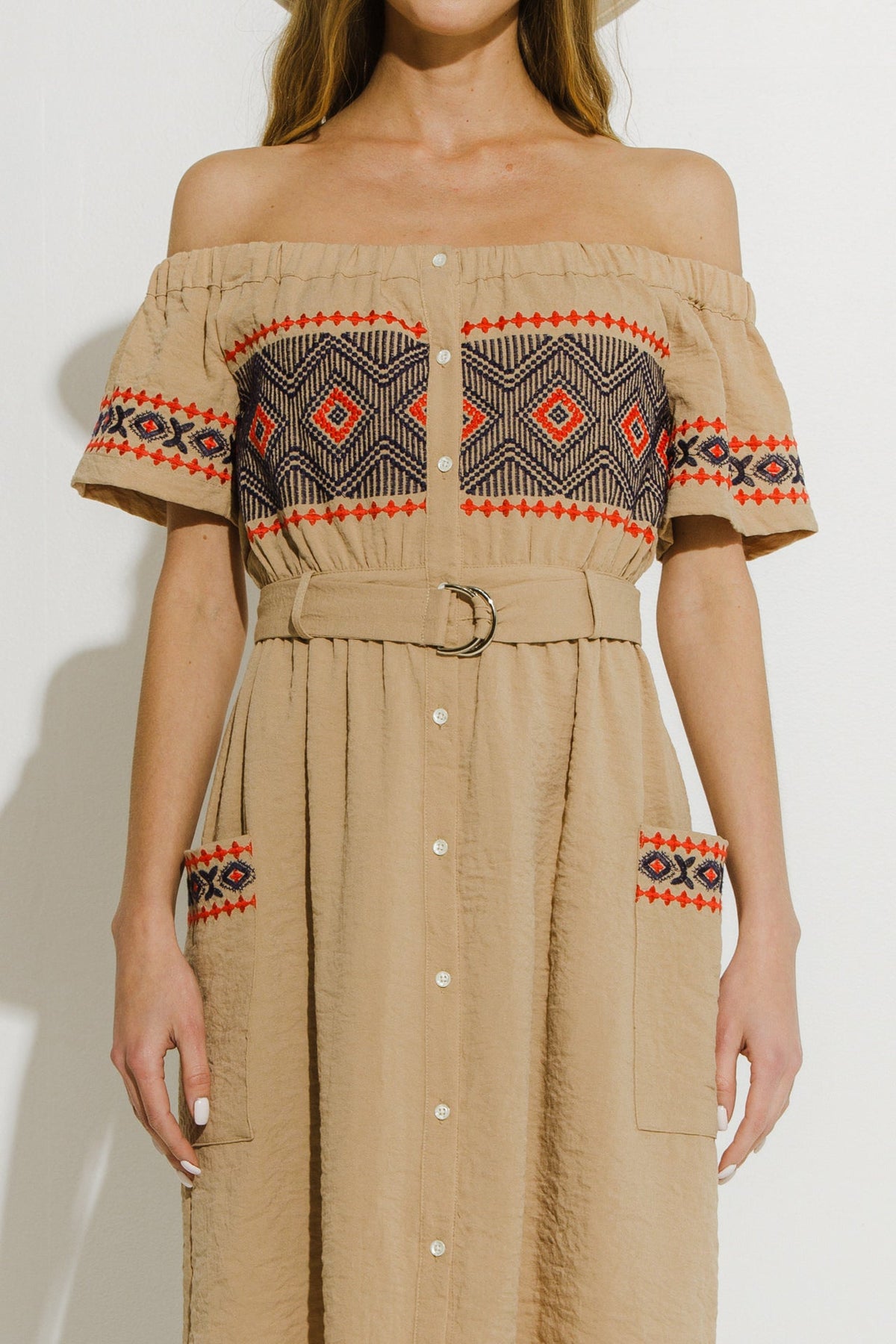 ENDLESS ROSE - Off the Shoulder Embroidered Dress - DRESSES available at Objectrare