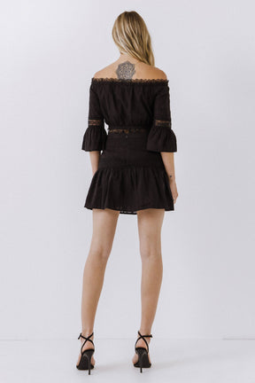 ENDLESS ROSE - Yoke Flared Mini Skirt - SKIRTS available at Objectrare