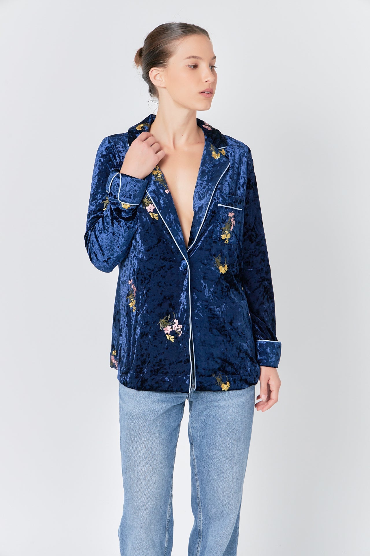 ENDLESS ROSE - Velvet Pajama Jacket - JACKETS available at Objectrare