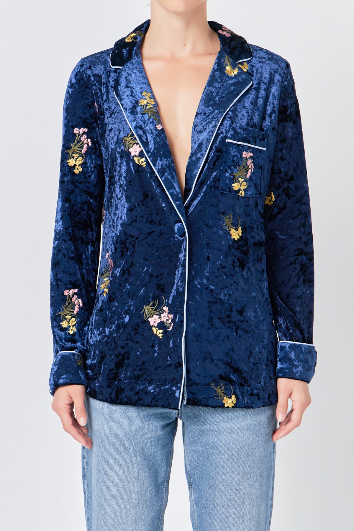 ENDLESS ROSE - Velvet Pajama Jacket - JACKETS available at Objectrare