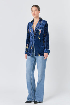 ENDLESS ROSE - Velvet Pajama Jacket - JACKETS available at Objectrare