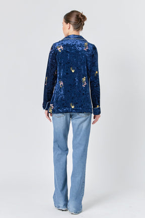 ENDLESS ROSE - Velvet Pajama Jacket - JACKETS available at Objectrare