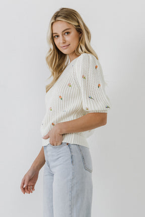 ENGLISH FACTORY - Floral Embroidery Sweater - SWEATERS & KNITS available at Objectrare