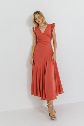 ENDLESS ROSE - Asymmetrical Ruffle Maxi Dress - DRESSES available at Objectrare