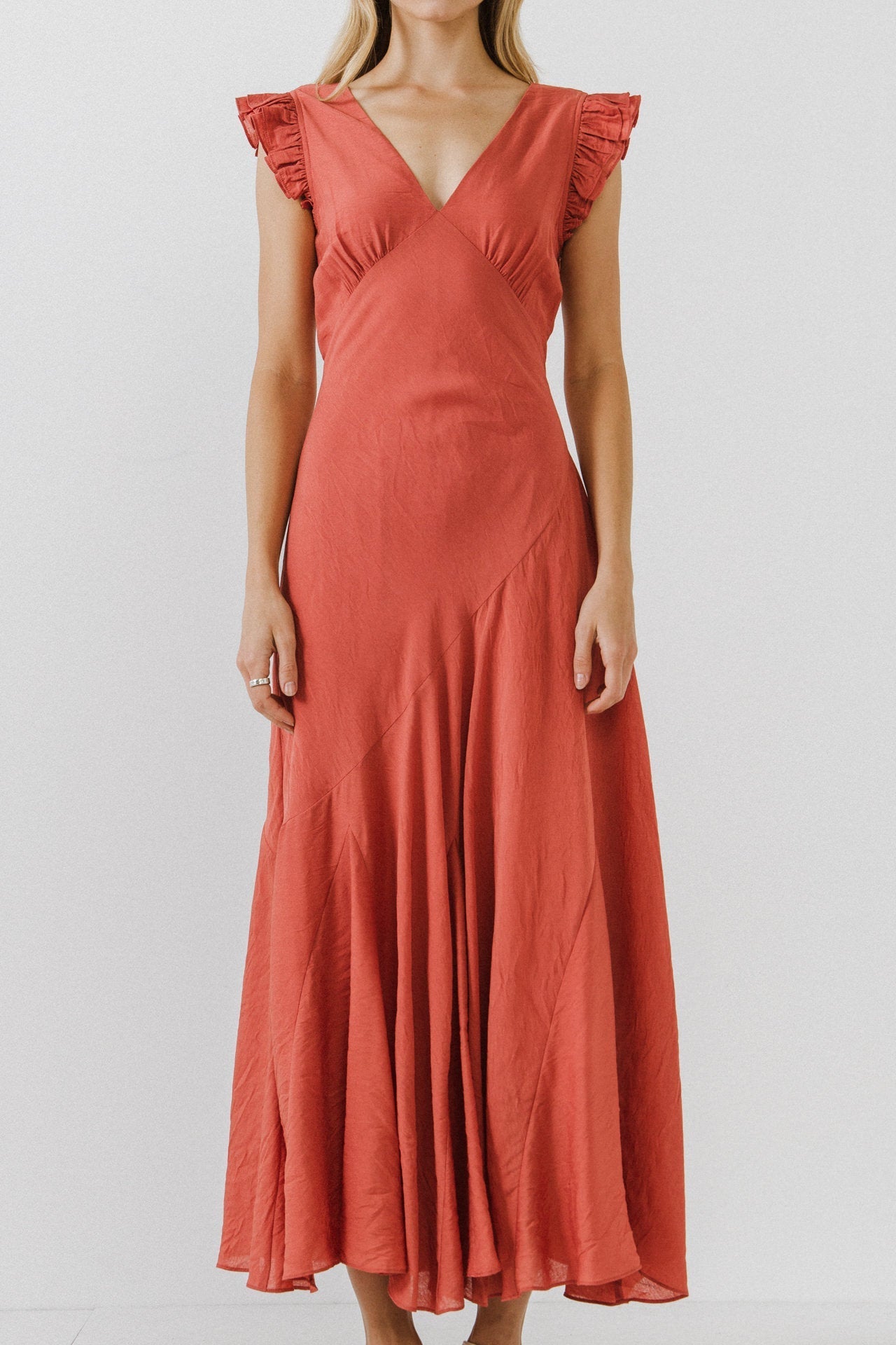 ENDLESS ROSE - Endless Rose - Asymmetrical Ruffle Maxi Dress - DRESSES available at Objectrare