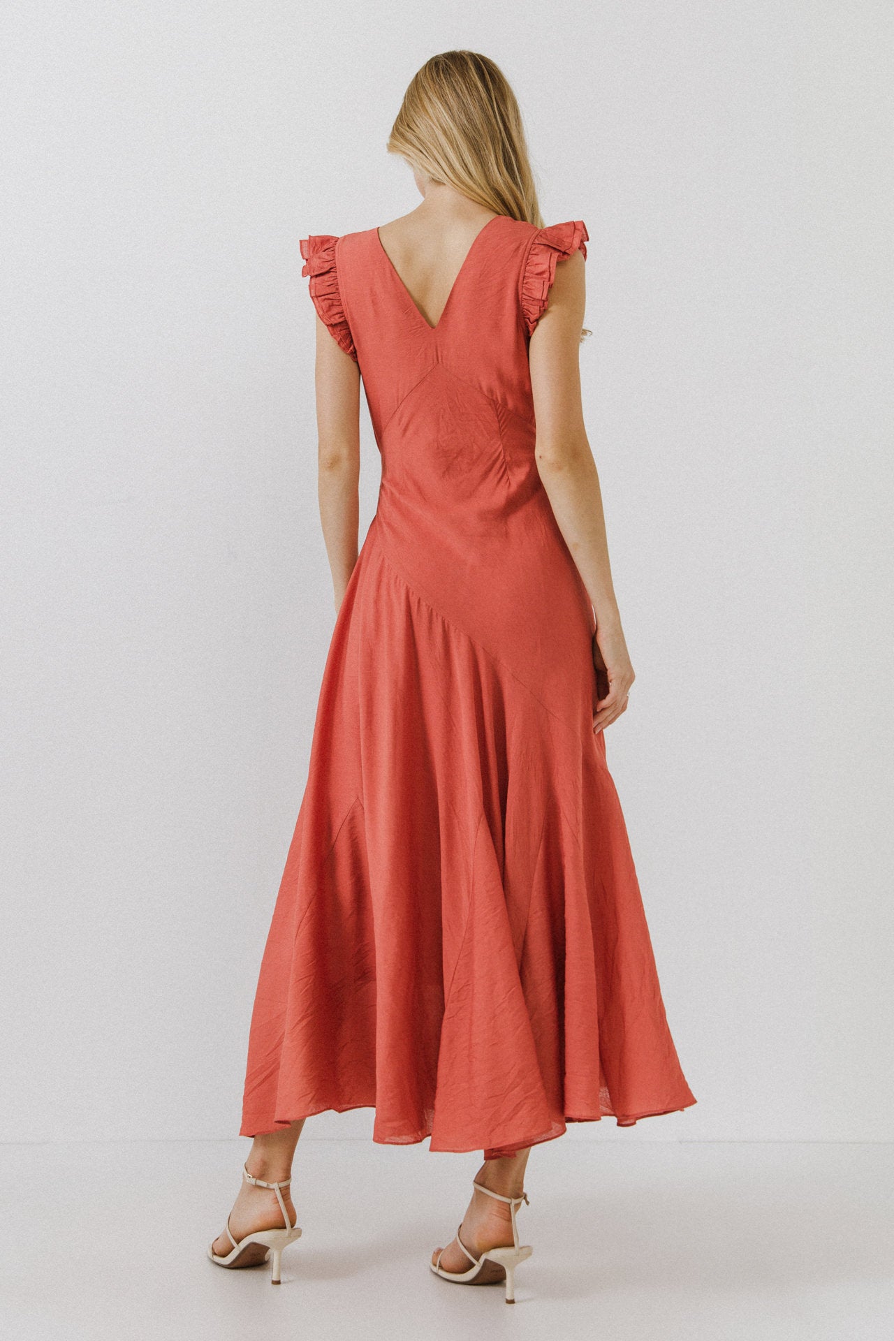 ENDLESS ROSE - Endless Rose - Asymmetrical Ruffle Maxi Dress - DRESSES available at Objectrare