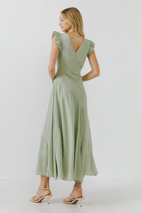 ENDLESS ROSE - Asymmetrical Ruffle Maxi Dress - DRESSES available at Objectrare