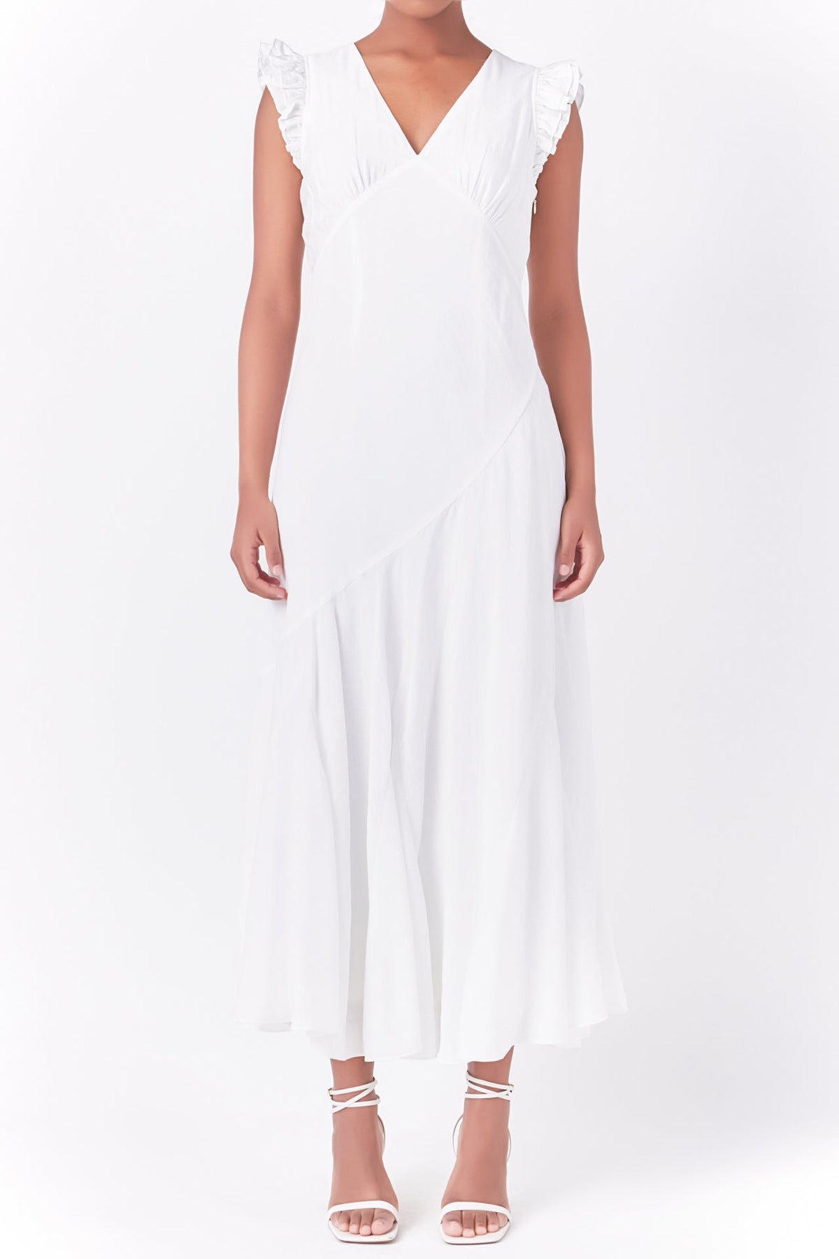 Asymmetrical Ruffle Maxi Dress