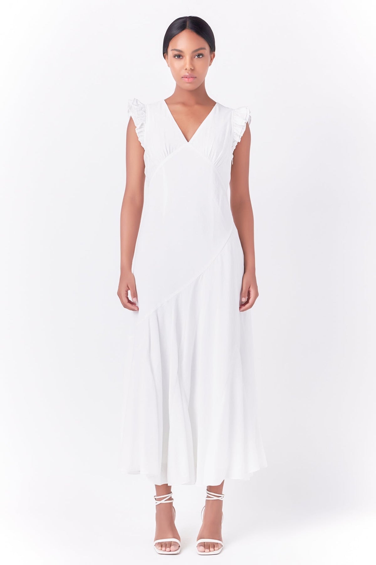 Asymmetrical Ruffle Maxi Dress