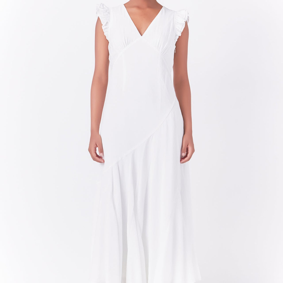 Asymmetrical Ruffle Maxi Dress