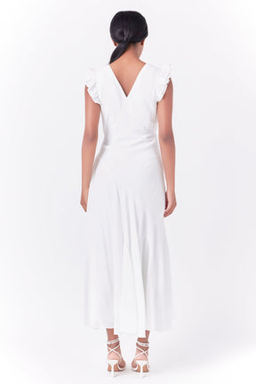 ENDLESS ROSE - Asymmetrical Ruffle Maxi Dress - DRESSES available at Objectrare