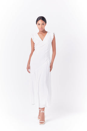 ENDLESS ROSE - Asymmetrical Ruffle Maxi Dress - DRESSES available at Objectrare