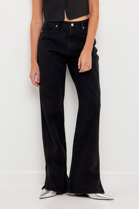 GREY LAB - Slit Detail Jean - JEANS available at Objectrare
