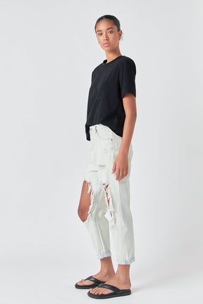GREY LAB - Highly Distressed Jeans - JEANS available at Objectrare