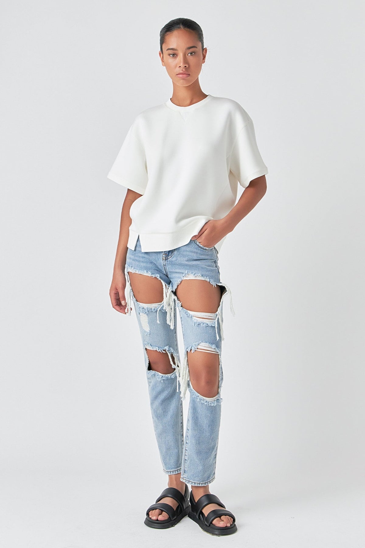 GREY LAB - Distressed Denim - JEANS available at Objectrare