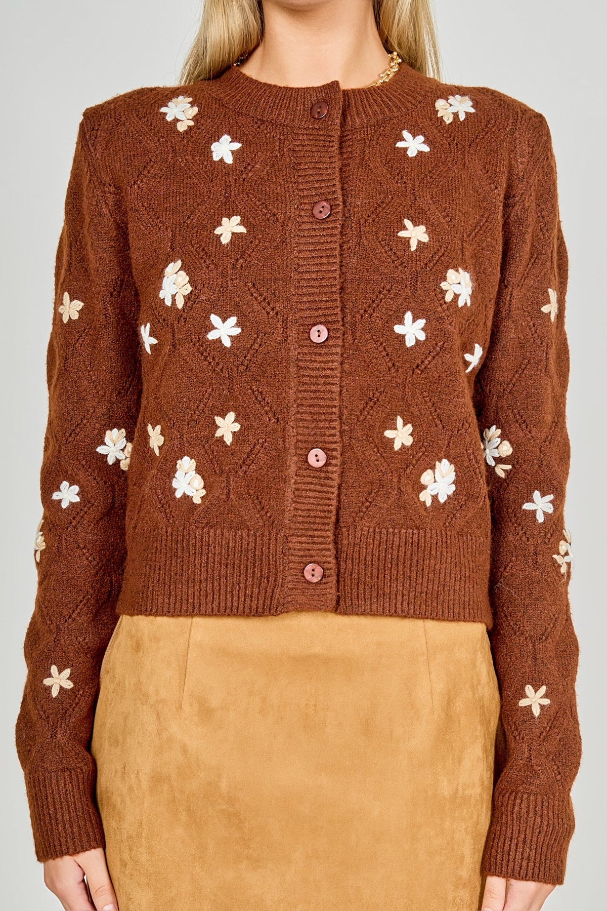 Floral Handmade Embroidery Cardigan