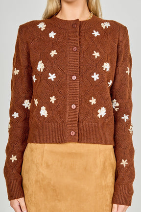 Floral Handmade Embroidery Cardigan