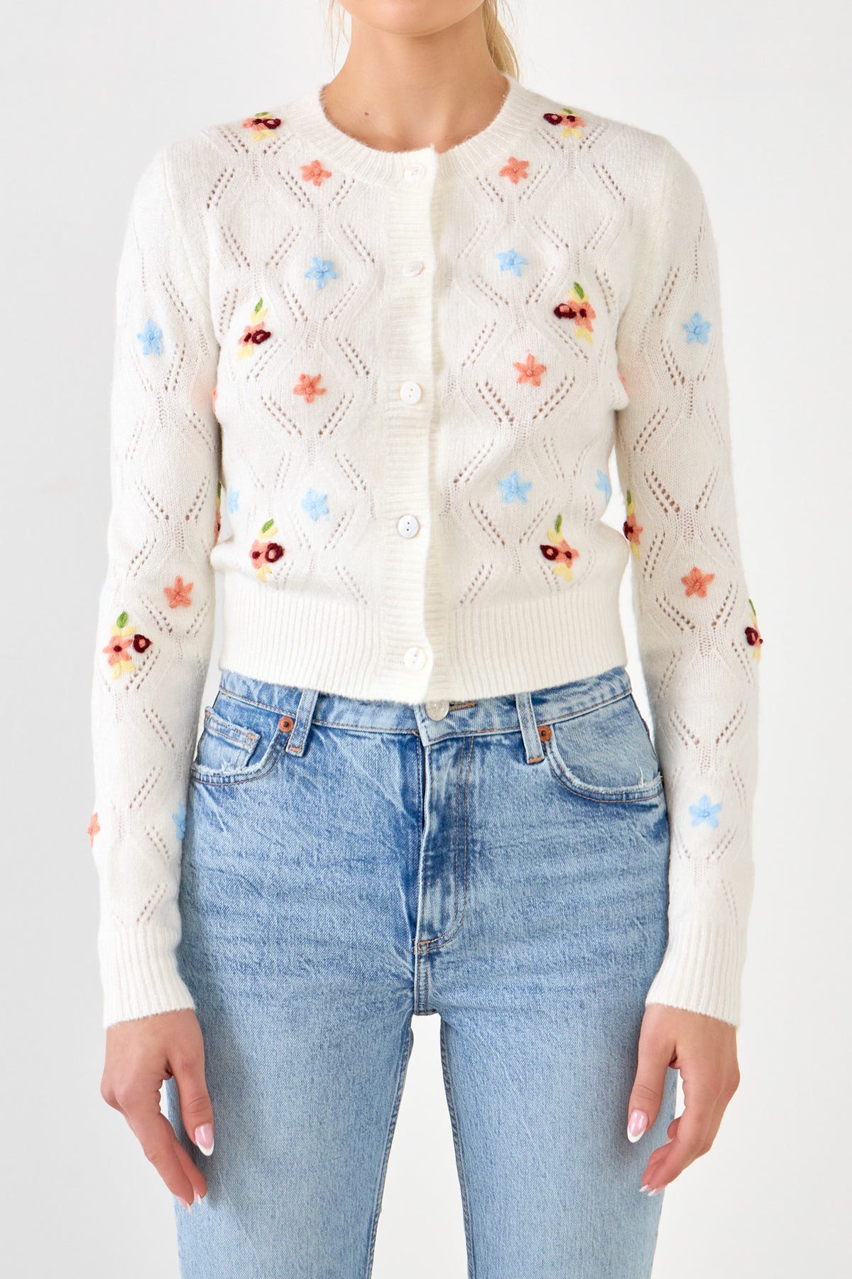 ENGLISH FACTORY - Floral Handmade Embroidery Cardigan - CARDIGANS available at Objectrare