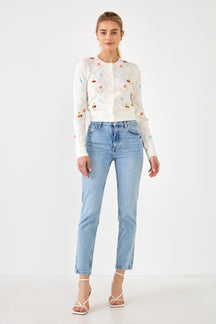 ENGLISH FACTORY - Floral Handmade Embroidery Cardigan - CARDIGANS available at Objectrare