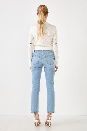ENGLISH FACTORY - Floral Handmade Embroidery Cardigan - CARDIGANS available at Objectrare