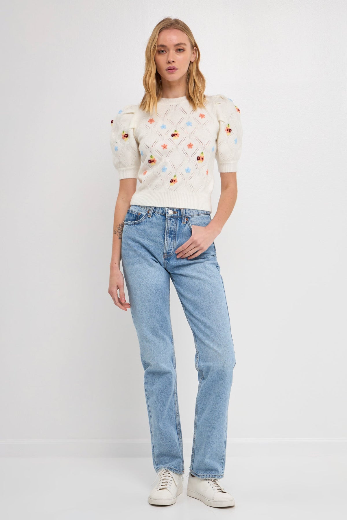 ENGLISH FACTORY - Handmade Floral Embroidery Sweater - SWEATERS & KNITS available at Objectrare