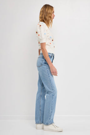ENGLISH FACTORY - Handmade Floral Embroidery Sweater - SWEATERS & KNITS available at Objectrare