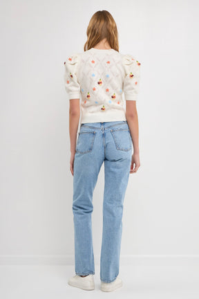 ENGLISH FACTORY - Handmade Floral Embroidery Sweater - SWEATERS & KNITS available at Objectrare